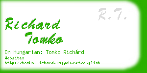 richard tomko business card